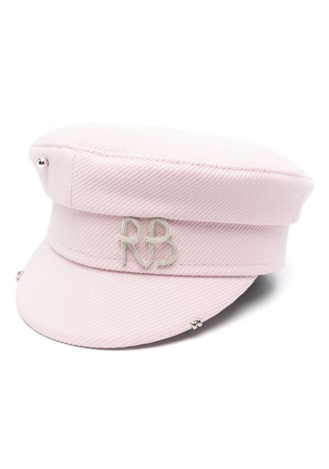 Pink logo-embellished baker boy cap Ruslan Baginskiy - women